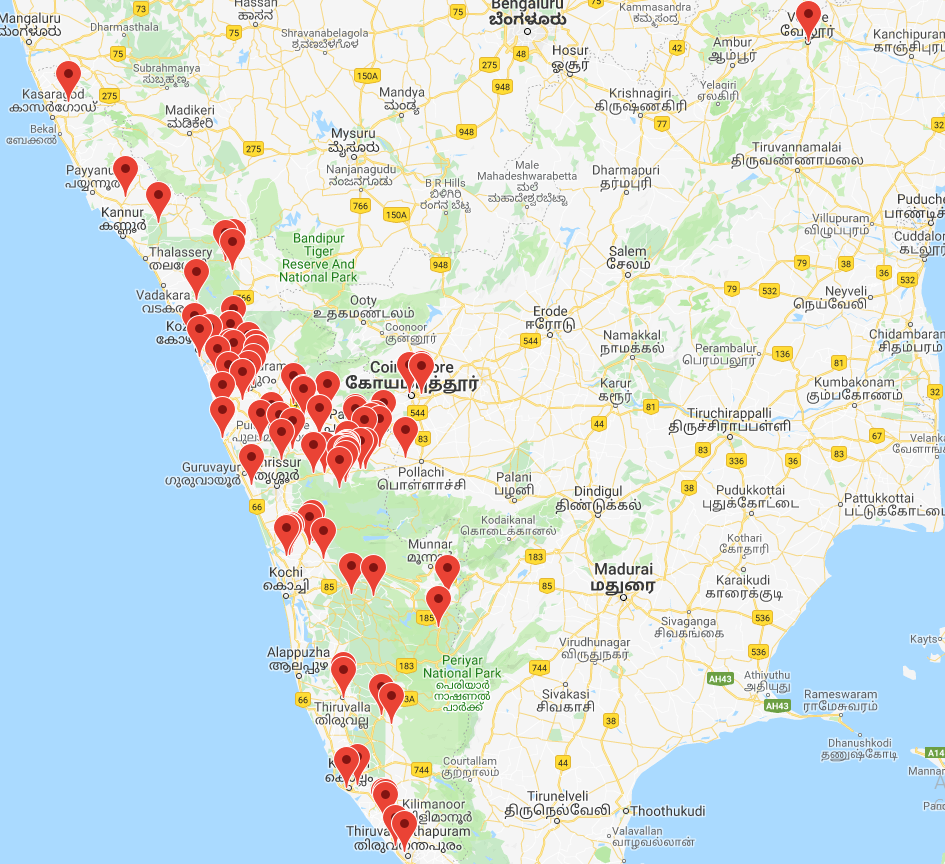 Customers on map